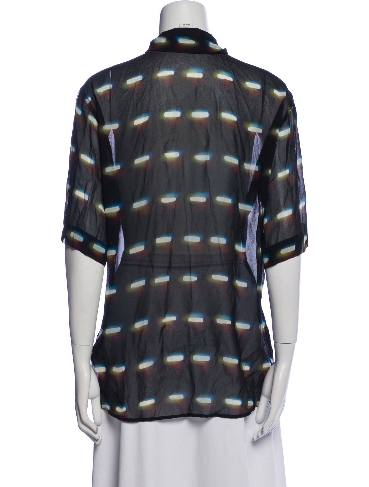 Dries Van Noten x Len Lye Silk Plaid Print Button-Up Top